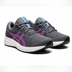 ASICS Women's Charcoal Running Shoes with Pink and Blue Accents